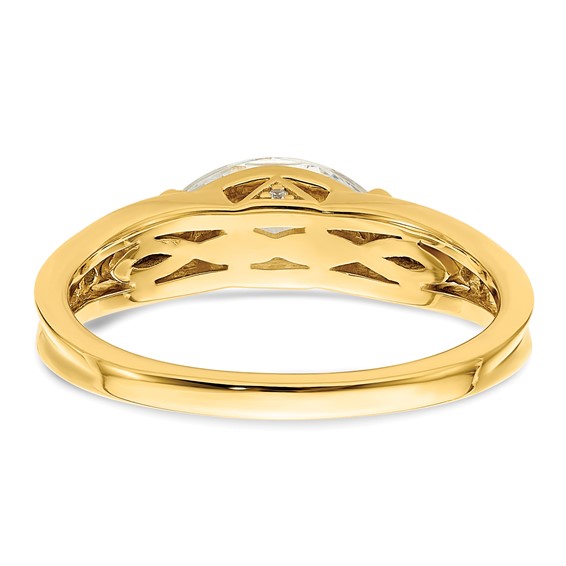 14k East West (Holds 3/4 carat (9.2x5.00mm) Marquise Center) 1/8 carat Diamond Semi-Mount Engagement Ring