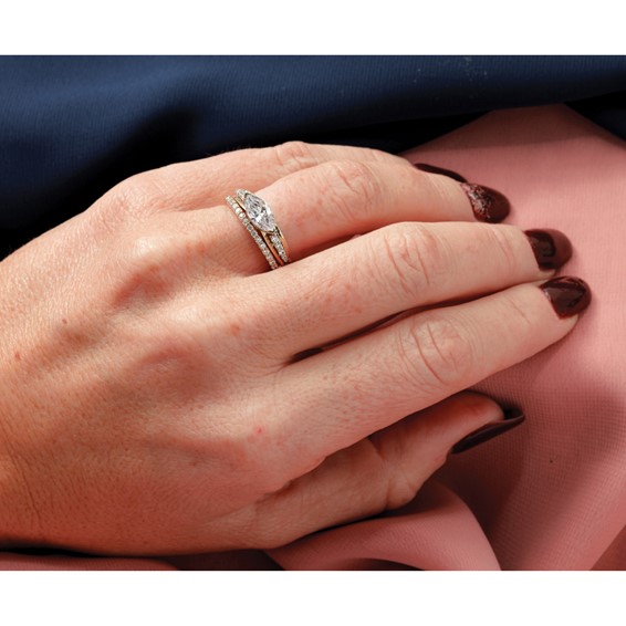 14k East West (Holds 3/4 carat (9.2x5.00mm) Marquise Center) 1/8 carat Diamond Semi-Mount Engagement Ring