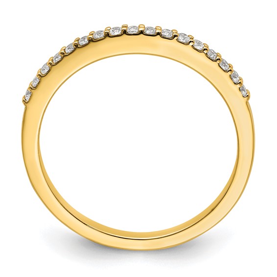 14k 1/6 carat Diamond Contoured Complete Wedding Band