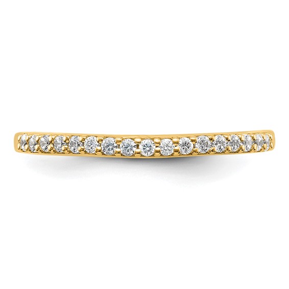 14k 1/6 carat Diamond Contoured Complete Wedding Band