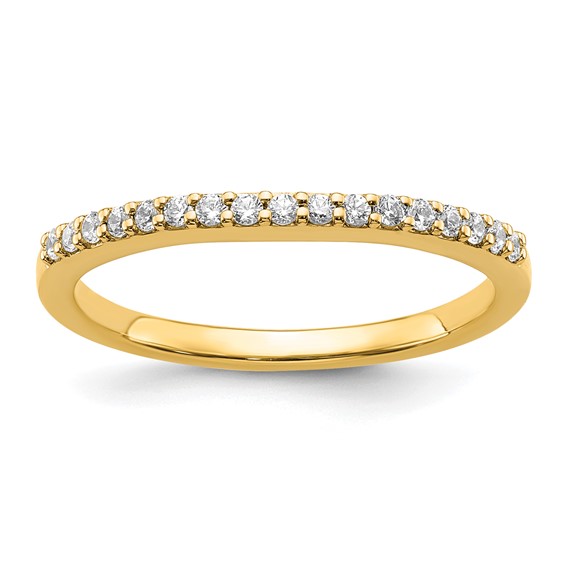 14k 1/6 carat Diamond Contoured Complete Wedding Band