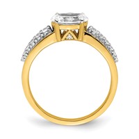 14K Two-tone 0.17 Carat Lab Grown Diamond VS SI+ G+ 1 Carat Center Oval Semi Mount Engagement Ring view 3