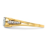 14K Two-tone 0.17 Carat Lab Grown Diamond VS SI+ G+ 1 Carat Center Oval Semi Mount Engagement Ring view 4