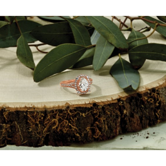 14k White Gold Art Deco (Holds 5/8 carat (5.6mm) Round Center) 1/3 carat Diamond Semi-mount Engagement Ring