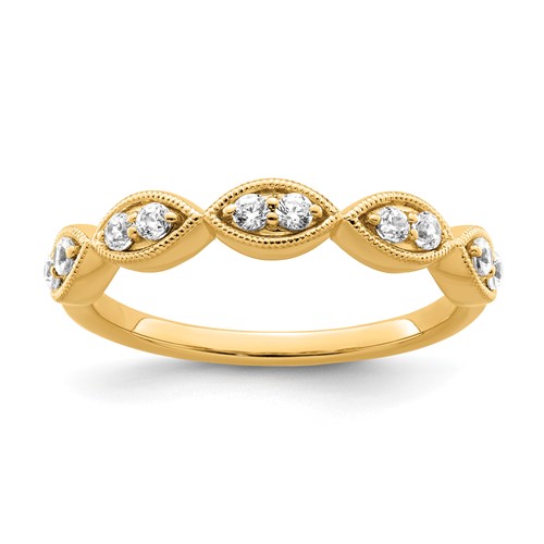 14K Yellow Gold 0.25 Carat Lab Grown Diamond VS SI+ G+ Complete Ring