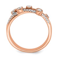 14K Rose Gold 0.25 Carat Lab Grown Diamond VS SI+ G+ Complete Criss Cross Ring view 2