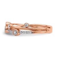 14K Rose Gold 0.25 Carat Lab Grown Diamond VS SI+ G+ Complete Criss Cross Ring view 3