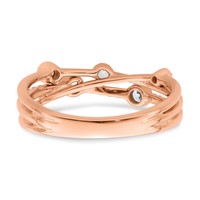 14K Rose Gold 0.25 Carat Lab Grown Diamond VS SI+ G+ Complete Criss Cross Ring view 5