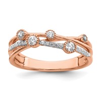 14K Rose Gold 0.25 Carat Lab Grown Diamond VS SI+ G+ Complete Criss Cross Ring view 1