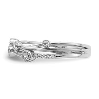 14K White Gold 0.25 Carat Lab Grown Diamond VS SI+ G+ Complete Criss Cross Ring view 3