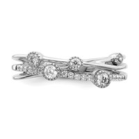 14K White Gold 0.25 Carat Lab Grown Diamond VS SI+ G+ Complete Criss Cross Ring view 5