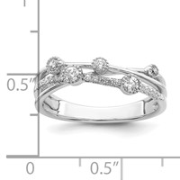 14K White Gold 0.25 Carat Lab Grown Diamond VS SI+ G+ Complete Criss Cross Ring view 4