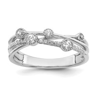 14K White Gold 0.25 Carat Lab Grown Diamond VS SI+ G+ Complete Criss Cross Ring view 1