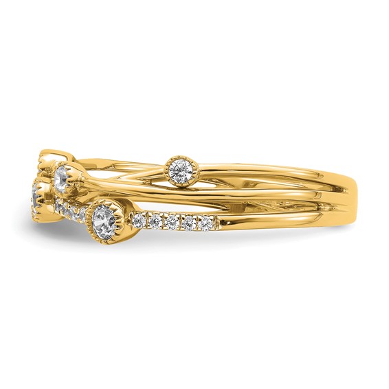 14K Lab Grown Diamond VS/SI FGH Criss Cross Ring