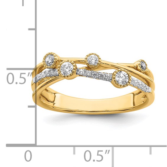 14K Lab Grown Diamond VS/SI FGH Criss Cross Ring