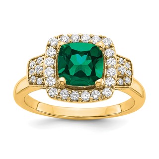 Lab Grown Diamond & Lab Created Gemstone Halo Rings