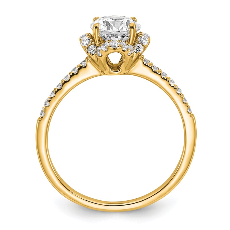14K Gold Lab Grown Diamond VS/SI+ G+ Round Semi-Mount Eng. Ring
