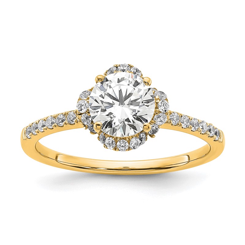 14K Gold Lab Grown Diamond VS/SI+ G+ Round Semi-Mount Eng. Ring