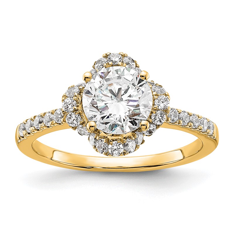 14K Gold Lab Grown Diamond VS/SI+ G+ Round Semi-Mount Eng. Ring