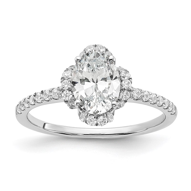 14K White Gold Lab Grown Diamond VS/SI+ G+ Oval Semi-Mount Eng. Ring