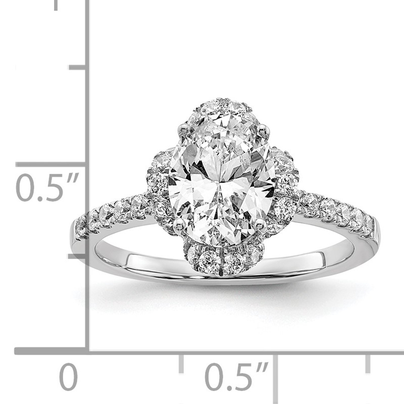14K White Gold Lab Grown Diamond VS/SI+ G+ Oval Semi-Mount Eng. Ring