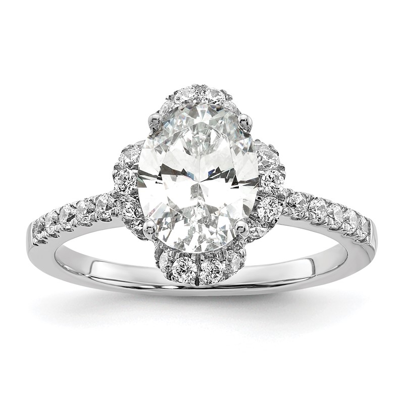 14K White Gold Lab Grown Diamond VS/SI+ G+ Oval Semi-Mount Eng. Ring