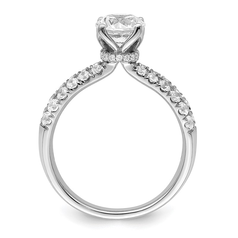 14k White Gold 5/8 carat Lab Grown Diamond VS/SI+ G+ 1 carat Center Round Semi Mount Engagement Ring