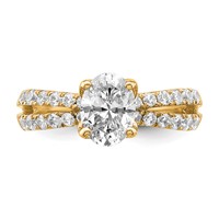 14K Yellow Gold 1.62 Carat Lab Grown Diamond VS+ F+ Oval Complete Engagement Ring view 4