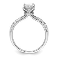 14K White Gold 1.62 Carat Lab Grown Diamond VS+ F+ Oval Complete Engagement Ring view 2