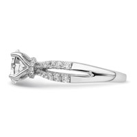 14K White Gold 1.62 Carat Lab Grown Diamond VS+ F+ Oval Complete Engagement Ring view 3