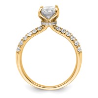 14K Yellow Gold 1.62 Carat Certified Lab Grown Diamond VS+ F+ Oval Complete Engagement Ring view 2