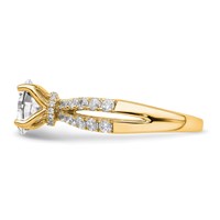 14K Yellow Gold 1.62 Carat Certified Lab Grown Diamond VS+ F+ Oval Complete Engagement Ring view 3