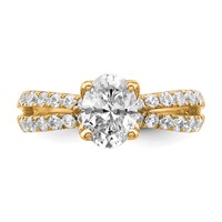 14K Yellow Gold 1.62 Carat Certified Lab Grown Diamond VS+ F+ Oval Complete Engagement Ring view 4