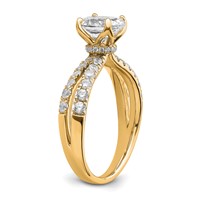 14K Yellow Gold 1.62 Carat Certified Lab Grown Diamond VS+ F+ Oval Complete Engagement Ring view 5