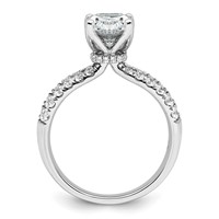 14K White Gold 1.62 Carat Certified Lab Grown Diamond VS+ F+ Oval Complete Engagement Ring view 2