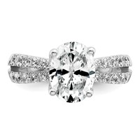 14K White Gold 1.62 Carat Certified Lab Grown Diamond VS+ F+ Oval Complete Engagement Ring view 4