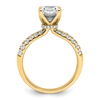 14K Yellow Gold 1.62 Carat Certified Lab Grown Diamond VS+ F+ Oval Complete Engagement Ring view 2