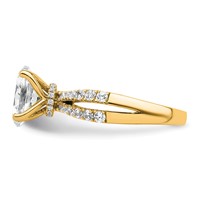 14K Yellow Gold 1.62 Carat Certified Lab Grown Diamond VS+ F+ Oval Complete Engagement Ring view 3