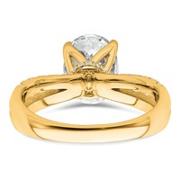 14K Yellow Gold 1.62 Carat Certified Lab Grown Diamond VS+ F+ Oval Complete Engagement Ring view 5