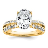 14K Yellow Gold 1.62 Carat Certified Lab Grown Diamond VS+ F+ Oval Complete Engagement Ring view 1