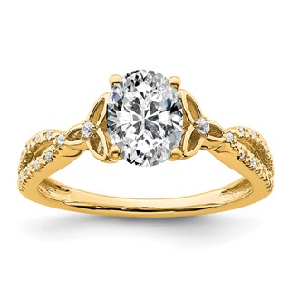 14k Semi-mount Diamond Celtic Knot Engagement Ring