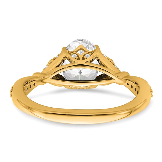 14k Semi-mount Diamond Oval Center Engagement Ring