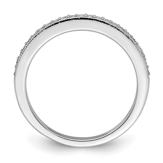 14K White Gold 1/6 carat Diamond Complete Wedding Band