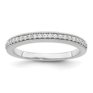 14K White Gold 1/6 carat Diamond Complete Wedding Band