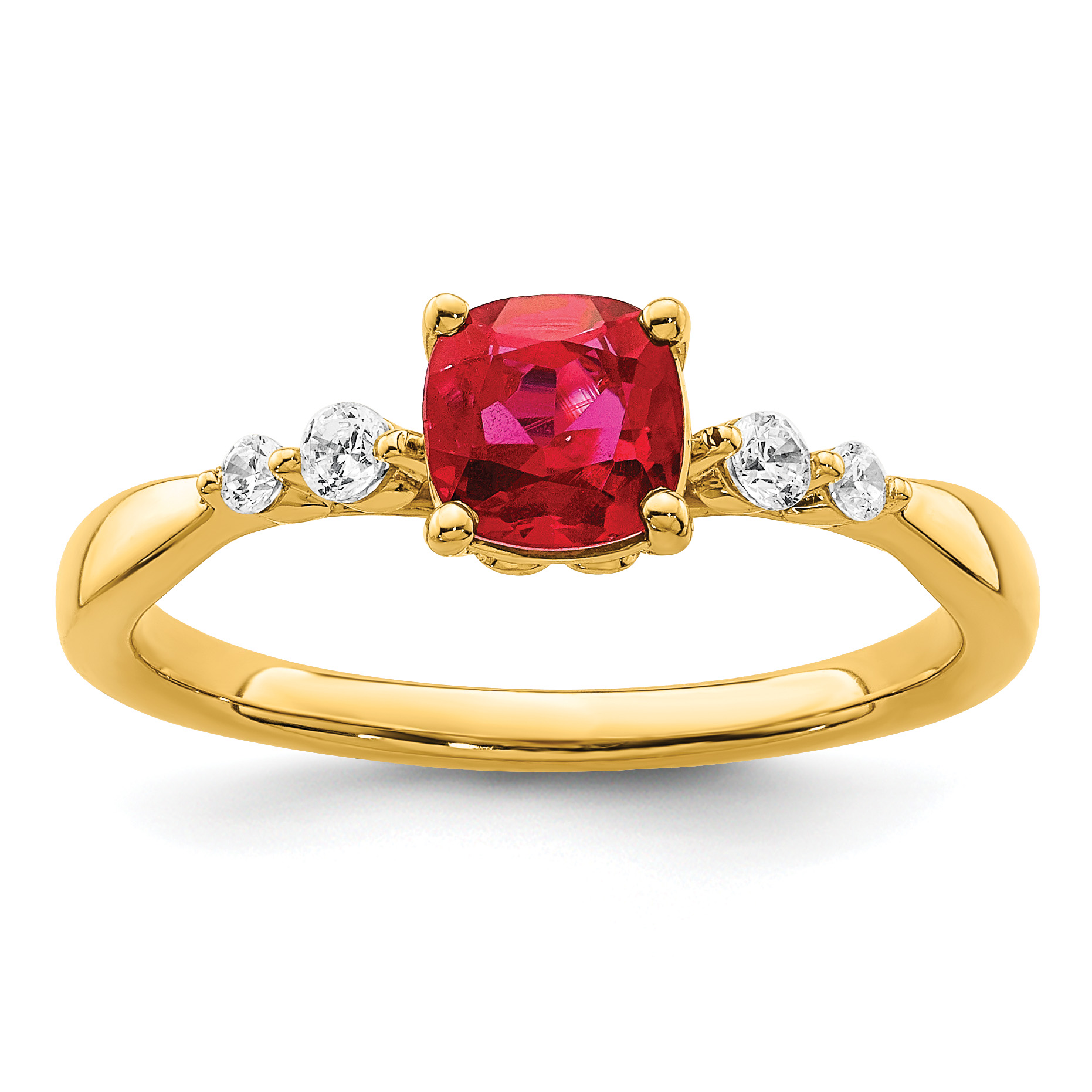 14k Gold Polished Ruby and Diamond Ring (RM8149-RU-055-YA)