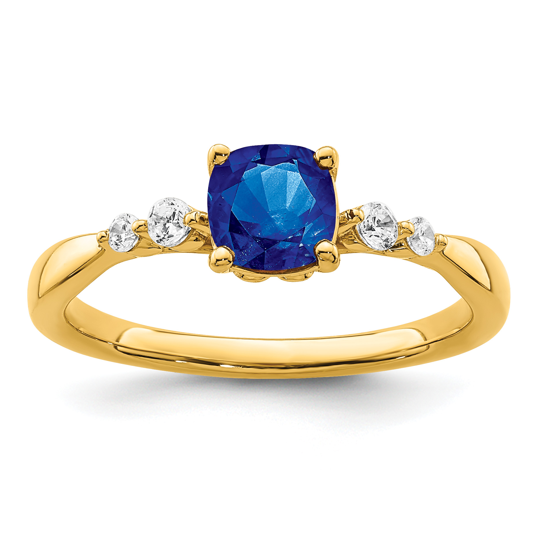 14k Gold Polished Sapphire and Diamond Ring (RM8149-SA-055-YA)