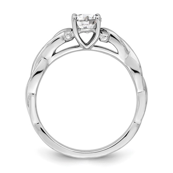 14k White Gold Oval Setting Twisted Band Engagement Ring Mounting