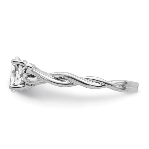 14k White Gold Oval Setting Twisted Band Engagement Ring Mounting