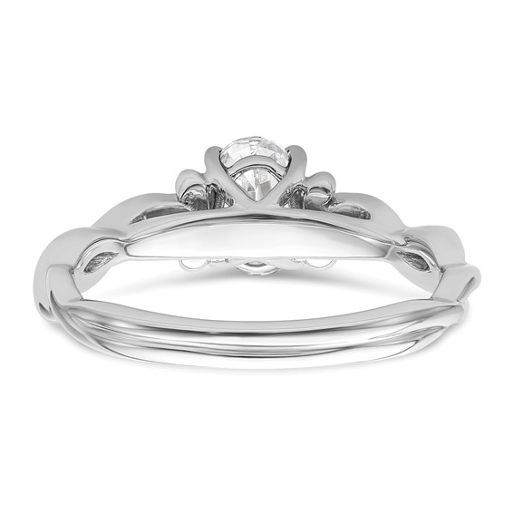 14k White Gold Oval Setting Twisted Band Engagement Ring Mounting