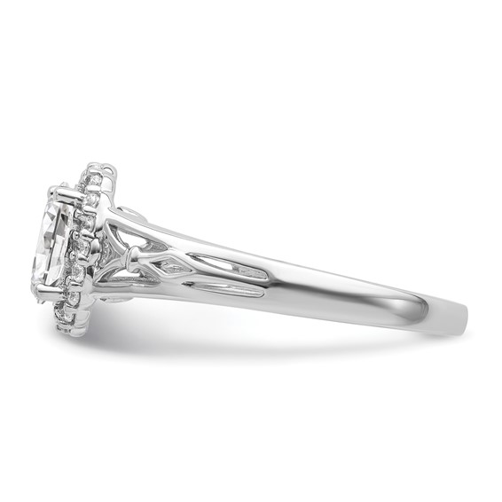 14k White Gold Oval Halo Semi-Mount Engagement Ring